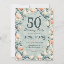Botanical Inspired Tulip Themed Custom Birthday Einladung