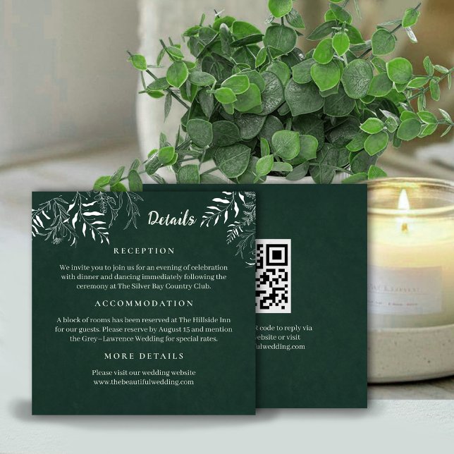 Botanical Leafy Wedding Enclosure Card Begleitkarte (Von Creator hochgeladen)