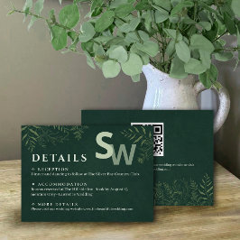 Botanical Leafy Wedding Enclosure Card Begleitkarte