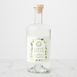 Botanical Lemon Frame Limoncello  Alkoholflaschenetikett