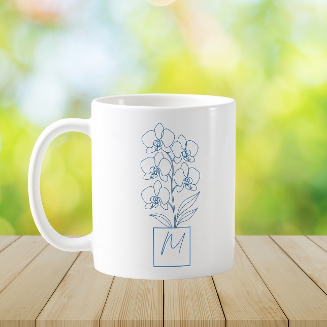 Botanical Line Art Monogram Cofee Mug Kaffeetasse (Von Creator hochgeladen)