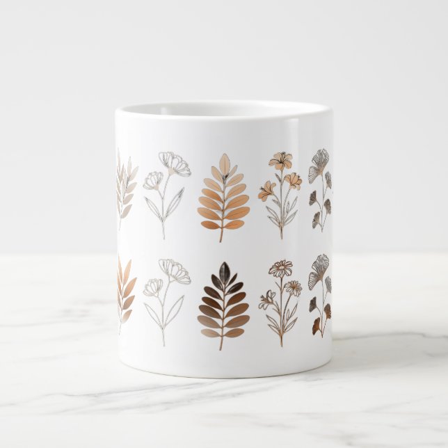 Botanical Line Art mugs Jumbo-Tasse (Vorderseite)
