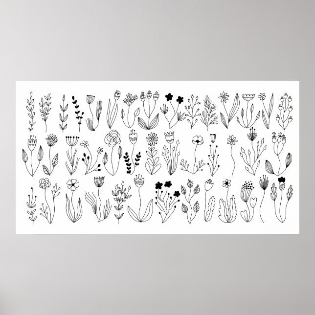 Botanical Line Art Poster (Vorne)