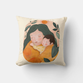 Botanical Motherhood Decorative Pillow for Moms Kissen