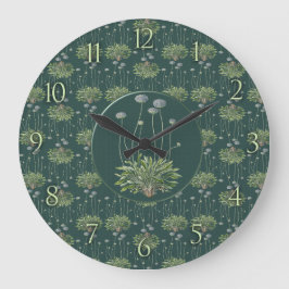 Botanical Motif Große Wanduhr