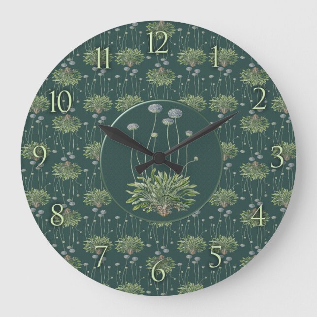 Botanical Motif Große Wanduhr (Vorderseite)