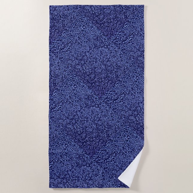 Botanical Pattern in Blue 1 Strandtuch (Vorderseite)