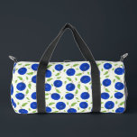 Botanical Plums Collection Ivory Duffle Bag<br><div class="desc">A delicate plum-inspired design featuring rich blue fruits, fresh green leaves, and soft floral accents. This pattern captures the charm of a summer orchard with its elegant botanical details and harmonious color palette. Perfect for plum lovers and anyone who appreciates nature-inspired beauty with a sweet, timeless touch.</div>