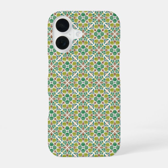 Botanical Pop - Olive iPhone 16 Hülle (Rückseite)