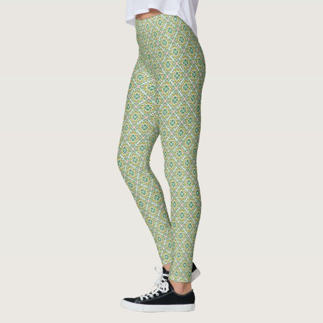 Botanical Pop - Olive Leggings (Links)