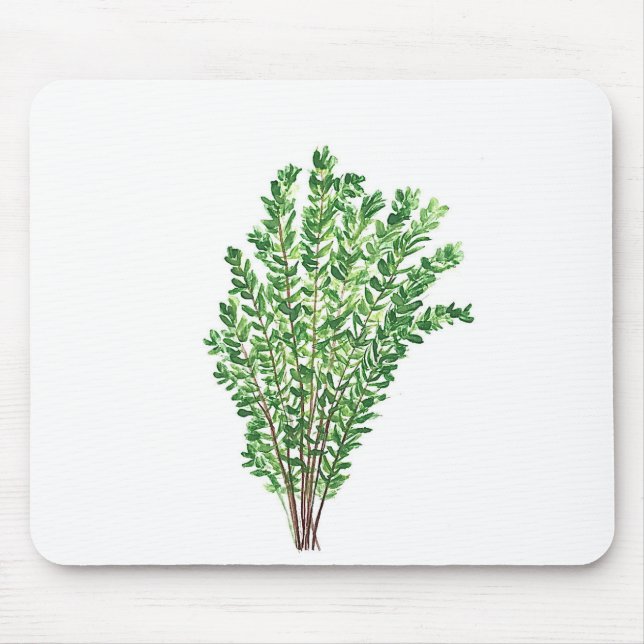 Botanical rustic kitchen garden herbs thyme mousepad (Vorne)