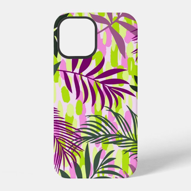 Botanical seamless pattern mixed with geometric sh iPhone 12 hülle (Rückseite)