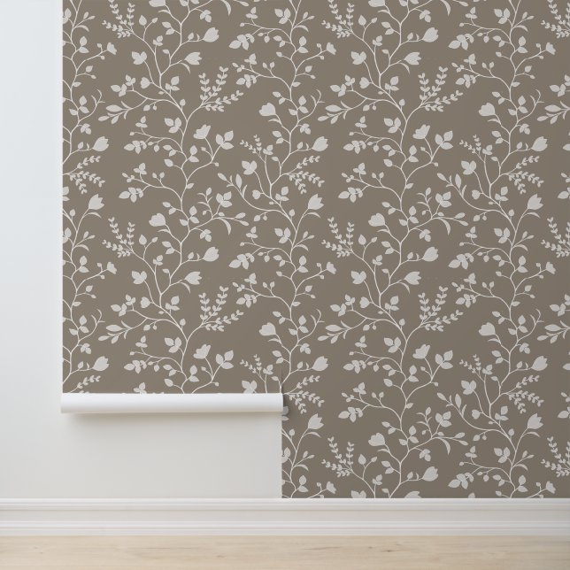 Botanical Serenade XL delicate floral silhouette Tapete (Anwendung)
