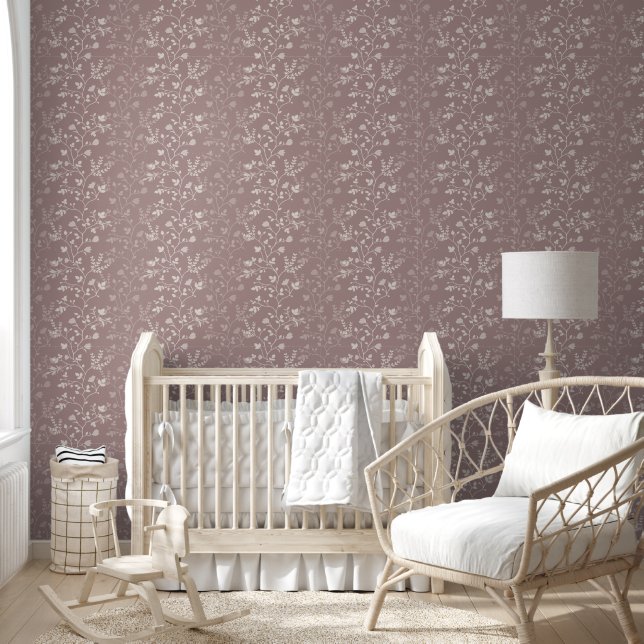 Botanical Serenade XL delicate floral silhouette Tapete (Kinder)