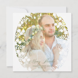Botanical Sophisticated Frame Photo Wedding Dankeskarte