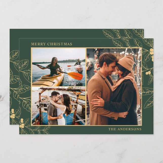 Botanical Three Foto Frohe Weihnachtskuh (Vorne/Hinten)