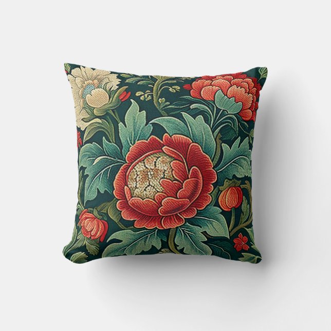 Botanical Throw Pillow - Peony Kissen (Vorderseite)