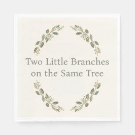 Botanical Twin Baby Shower Olive Branch Boho Green Serviette