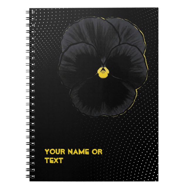 Botanical Velvet: The 'Sorbet Black Delight' Viola Notizblock (Vorderseite)