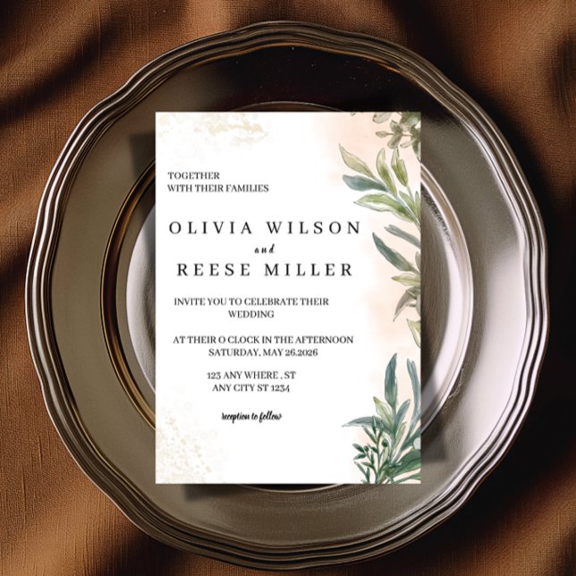 Botanical Watercolor Wedding Invitation  Einladung (Von Creator hochgeladen)