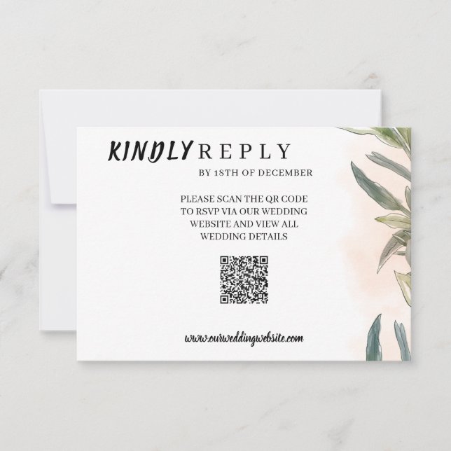 Botanical Watercolor Wedding RSVP Card  Karte (Vorderseite)