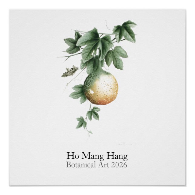 Botanical Watercolors Calendar 2026 Poster (Vorderseite)