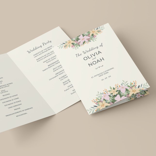 Botanical wedding program - boho folded card karte (Von Creator hochgeladen)