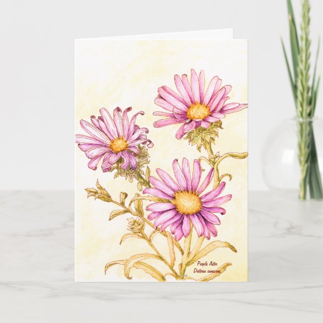 Botanical wildflower watercolor, blank inside karte (Vorderseite)