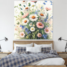 Botanical Wildflower Watercolor Poster – Motivatio
