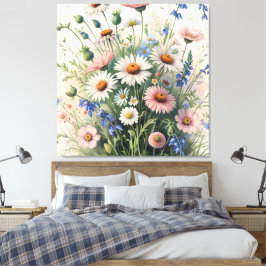 Botanical Wildflower Watercolor Poster – Motivatio Leinwanddruck