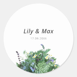 Botanical Wildflower Wedding Sticker