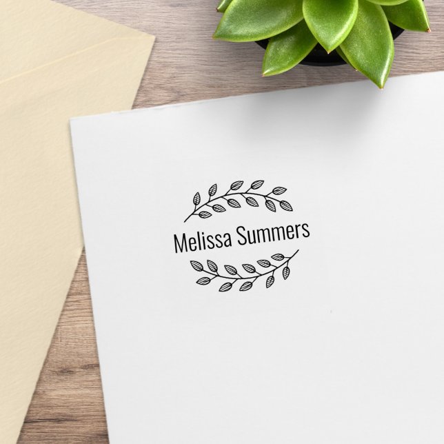 Botanical Wreath Top Bottom Branch Custom Name 1x1 Gummistempel (Von Creator hochgeladen)