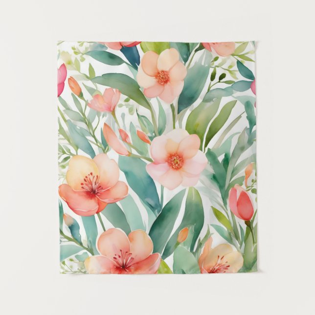 Botanicale Fresh Spring Wandteppich (Vorderseite)