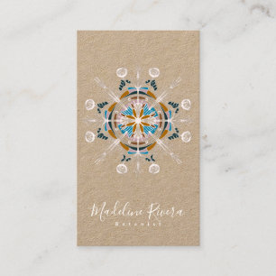 Botanik Florist  Yoga Boho Mandala Kraftpapier Visitenkarte