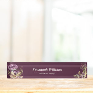 Botanik Forest Personalisiert Desk Namplate Namensplakette