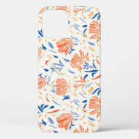 Botanik linocut baroque: floraler nahtloser Hinter