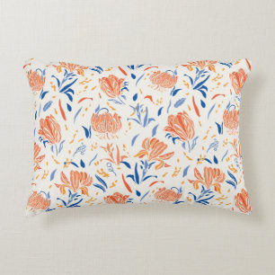 Botanik linocut baroque: floraler nahtloser Hinter Dekokissen