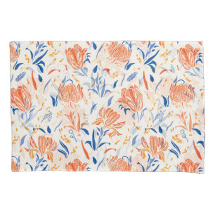 Botanik linocut baroque: floraler nahtloser Hinter Kissenbezug
