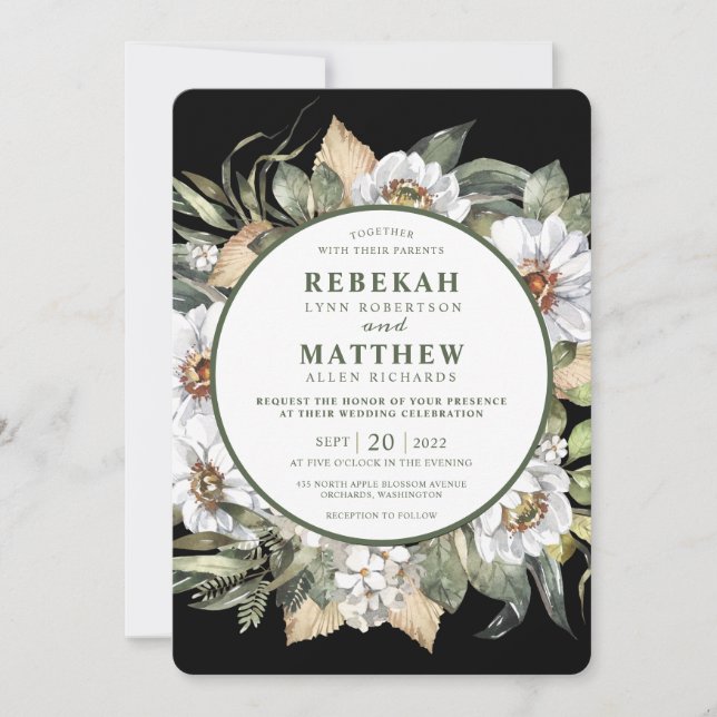 Botanique blanche | FAIRE-PART DE MARIAGE (Devant)