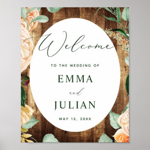 Botanique Boho Rustic Grange Mariage Affiche de bi