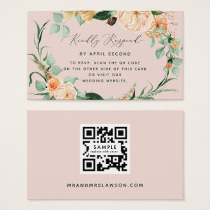 Botanique Boho vert Mariage QR Code carte RSVP