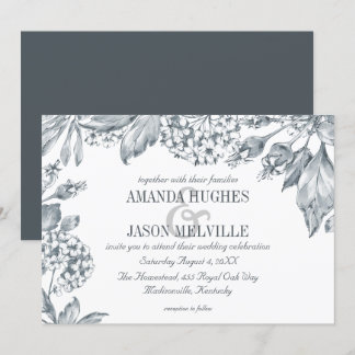 Botanique d'argent| faire-part de mariage floral