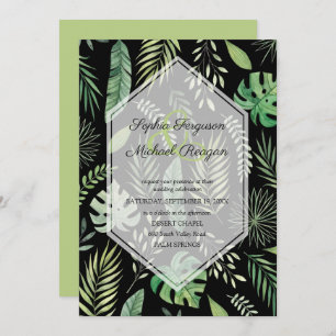Botanique de verdure sur les invitations de mariag