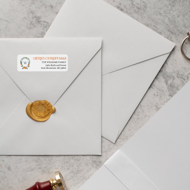 Botanique des agrumes de Noël | Étiquette d'adress (Créateur téléchargé)