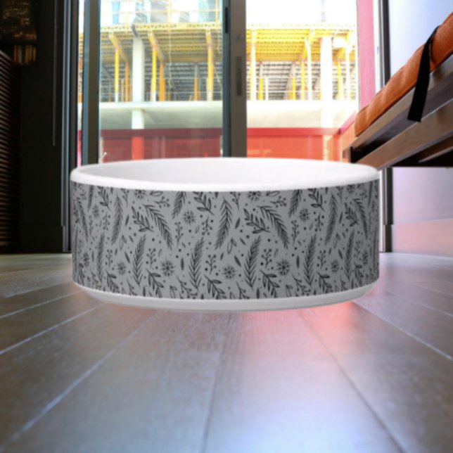 Botanique d'hiver | Écuelle pour animaux en cérami (Créateur téléchargé)