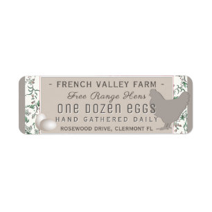 Botanique Étiquette de carton d'oeuf avec Hen et O