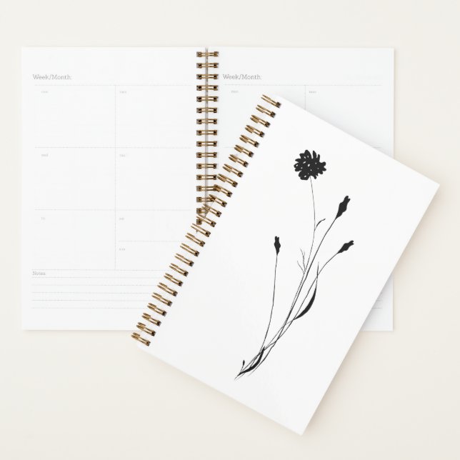 Botanique minimaliste noire et blanche (Devant avec enveloppe)