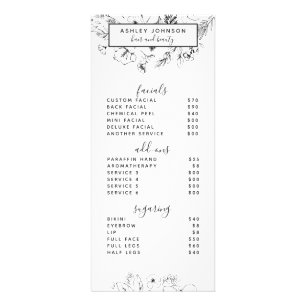 Botanique moderne noir blanc Spa 3 Services Menu 2