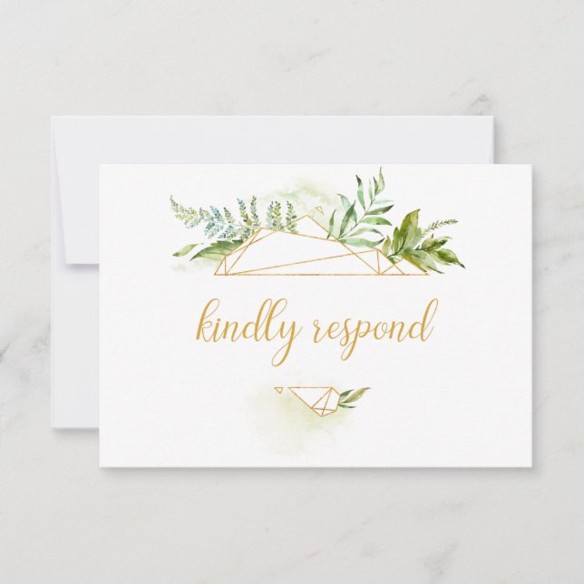 Botanique Or Géométrique Cristal RSVP (Devant)