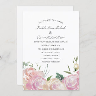 Botanique rose  Faire-part de mariage
